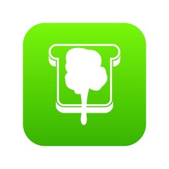 Bread icon digital green for any design isolated on white vector illustration