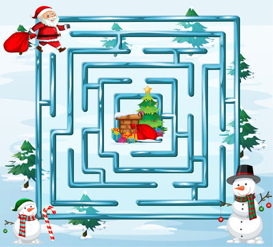 Christmas maze game template