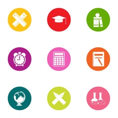 Valuable knowledge icons set. Flat set of 9 valuable knowledge vector icons for web isolated on white background