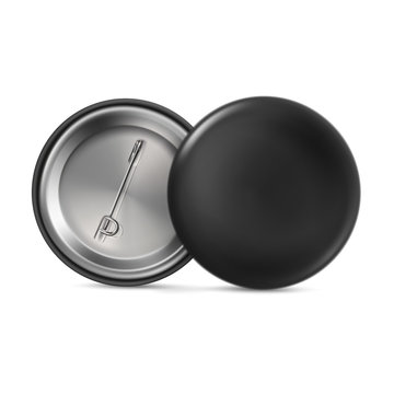 Vector. Mock Up. Black Bage pin brooch