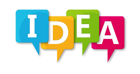 Idea - letters written in beautiful boxes on white background