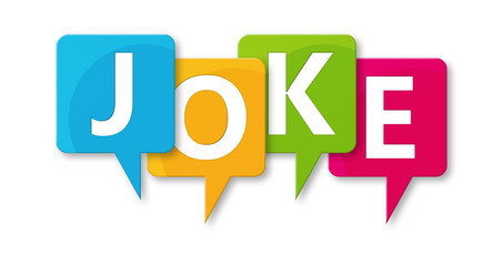 Joke - letters written in beautiful boxes on white background