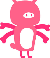 Cartoon tiny monster vector