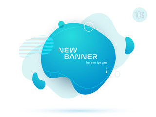 Organic design of liquid color abstract geometric shapes. Fluid gradient elements for minimal banner, logo, social post. Futuristic trendy dynamic elements. Abstract background. Eps10 vector.