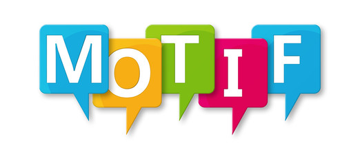 Motif - letters written in beautiful boxes on white background