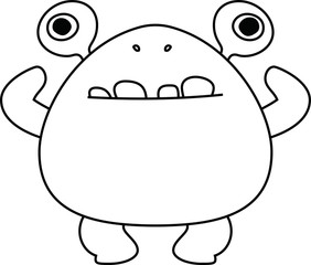 White cartoon cute monster vector