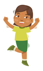 Illustration of beautiful girl are dancing with lift his leg