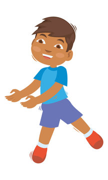 Vector illustration of Young african boy doing a dancing
