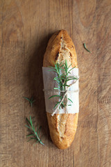 Baguette bread with rosemary
