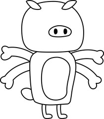 White cartoon cute monster vector
