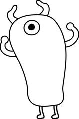 White cartoon cute monster vector