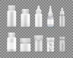 Containers for Liquid Medications and Pills Set