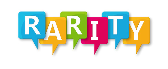 Rarity - letters written in beautiful boxes on white background