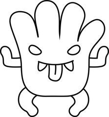 White cartoon cute monster vector