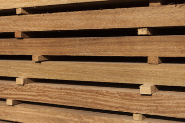 stack of tropical hardwood