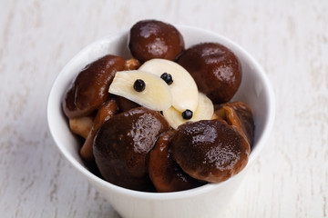 Tasty pickled mushrooms