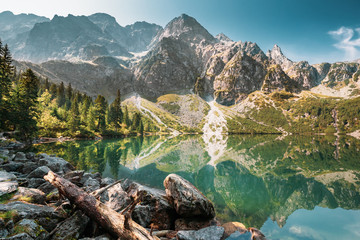 Tatra National Park, Poland. Small Mountains Lake Zabie Oko Or M - obrazy, fototapety, plakaty