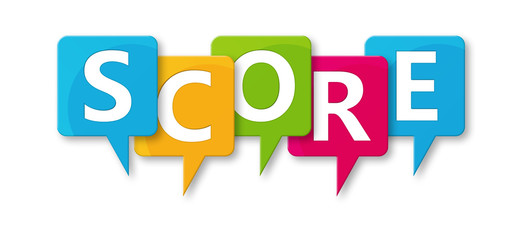 Score - letters written in beautiful boxes on white background
