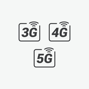 3G, 4G & 5G Vector Icons
