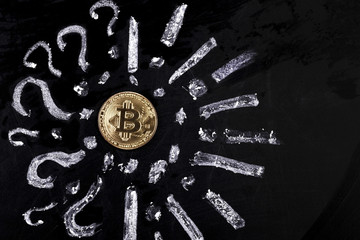 bitcoin and chalkboard