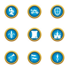 Elderly icons set. Flat set of 9 elderly vector icons for web isolated on white background