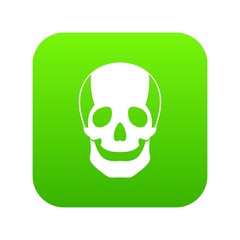  Skull icon digital green for any design isolated on white vector illustration