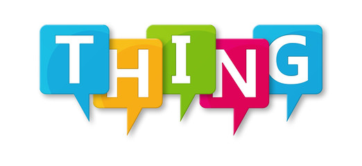 Thing - letters written in beautiful boxes on white background