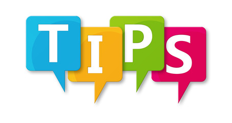 Tips - letters written in beautiful boxes on white background