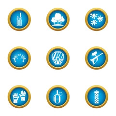 Secret training icons set. Flat set of 9 secret training vector icons for web isolated on white background