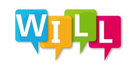 Will - letters written in beautiful boxes on white background