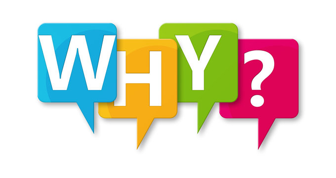 Why? - letters written in beautiful boxes on white background