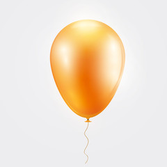 Realistic orange baloon on isolated on white background. 