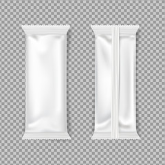 white chocolate bar packaging. Vector mockup. upper and back side