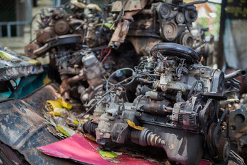 Old car engine