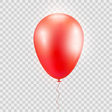 Realistic  red baloon on isolated on abstract background. 