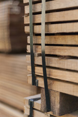 stack of tropical hardwood