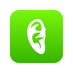 Ear icon digital green for any design isolated on white vector illustration