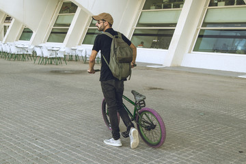 Boy with a bmx for the city