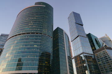 Fototapeta premium Moscow City buildings made of glass and metal. Moscow City the modern business district of Moscow