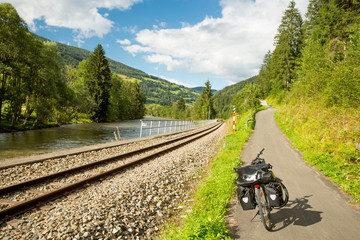Touring bike on Mur cycle route
