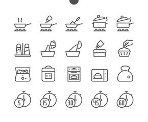 Cooking UI Pixel Perfect Well-crafted Vector Thin Line Icons 48x48 Grid for Web Graphics and Apps. Simple Minimal Pictogram Part 3-3