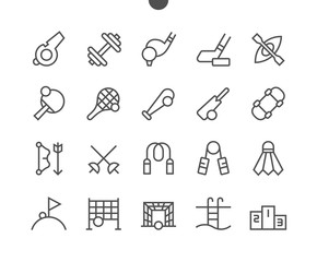 Sport UI Pixel Perfect Well-crafted Vector Thin Line Icons 48x48 Grid for Web Graphics and Apps. Simple Minimal Pictogram Part 1-2