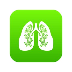 Lungs icon digital green for any design isolated on white vector illustration