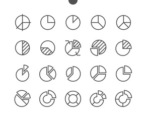 Charts UI Pixel Perfect Well-crafted Vector Thin Line Icons 48x48 Grid for Web Graphics and Apps. Simple Minimal Pictogram Part 1-4