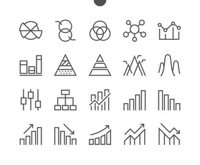 Charts UI Pixel Perfect Well-crafted Vector Thin Line Icons 48x48 Grid for Web Graphics and Apps. Simple Minimal Pictogram Part 2-4