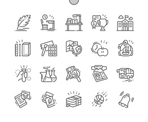School Well-crafted Pixel Perfect Vector Thin Line Icons 30 2x Grid for Web Graphics and Apps. Simple Minimal Pictogram