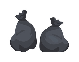 Packages with Garbage Vector Illustration Big Bags