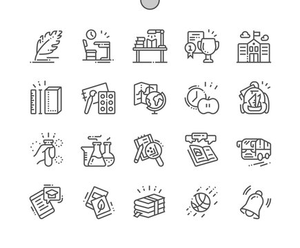 School Well-crafted Pixel Perfect Vector Thin Line Icons 30 2x Grid for Web Graphics and Apps. Simple Minimal Pictogram
