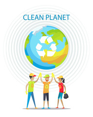 Clean Planet Motivation Poster on White Backdrop