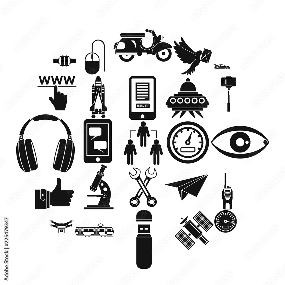 Poster Web icons set. Simple set of 25 web vector icons for web isolated on white background